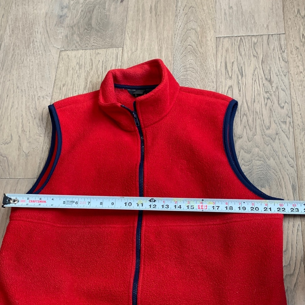 Vintage LL Bean Outdoor Men’s Medium Fleece Full Zipper Vest Made USA Red - Picture 5 of 7